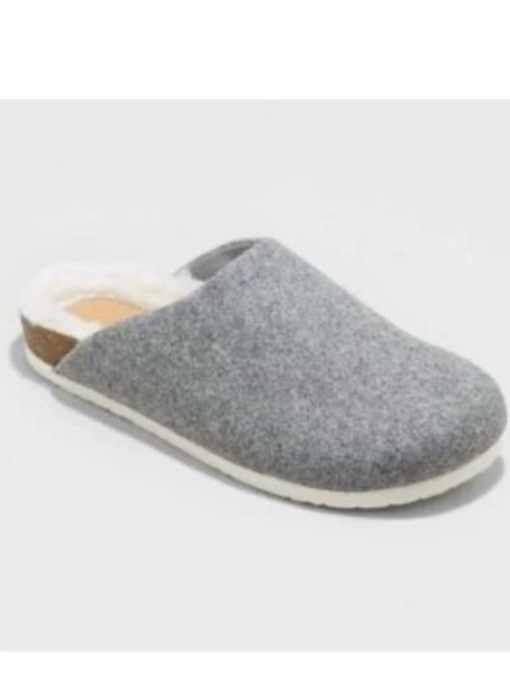 Universal Thread Grey Slip-On Faux Sherpa Lined Clog/Slippers